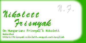 nikolett frisnyak business card